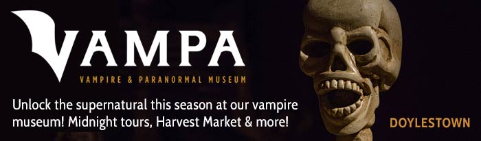 This fall, delve into a spine-chilling blend of art and history at the VAMPA museum in Doylestown, PA. Open every Saturday and Sunday from 10 a.m. to 5 p.m. with evening tours and special events throughout October. Wander through shadowy corridors and discover chilling displays that will send shivers down your spine. Dare to explore Doylestown's most mysterious cultural gem this fall - if you're brave enough!